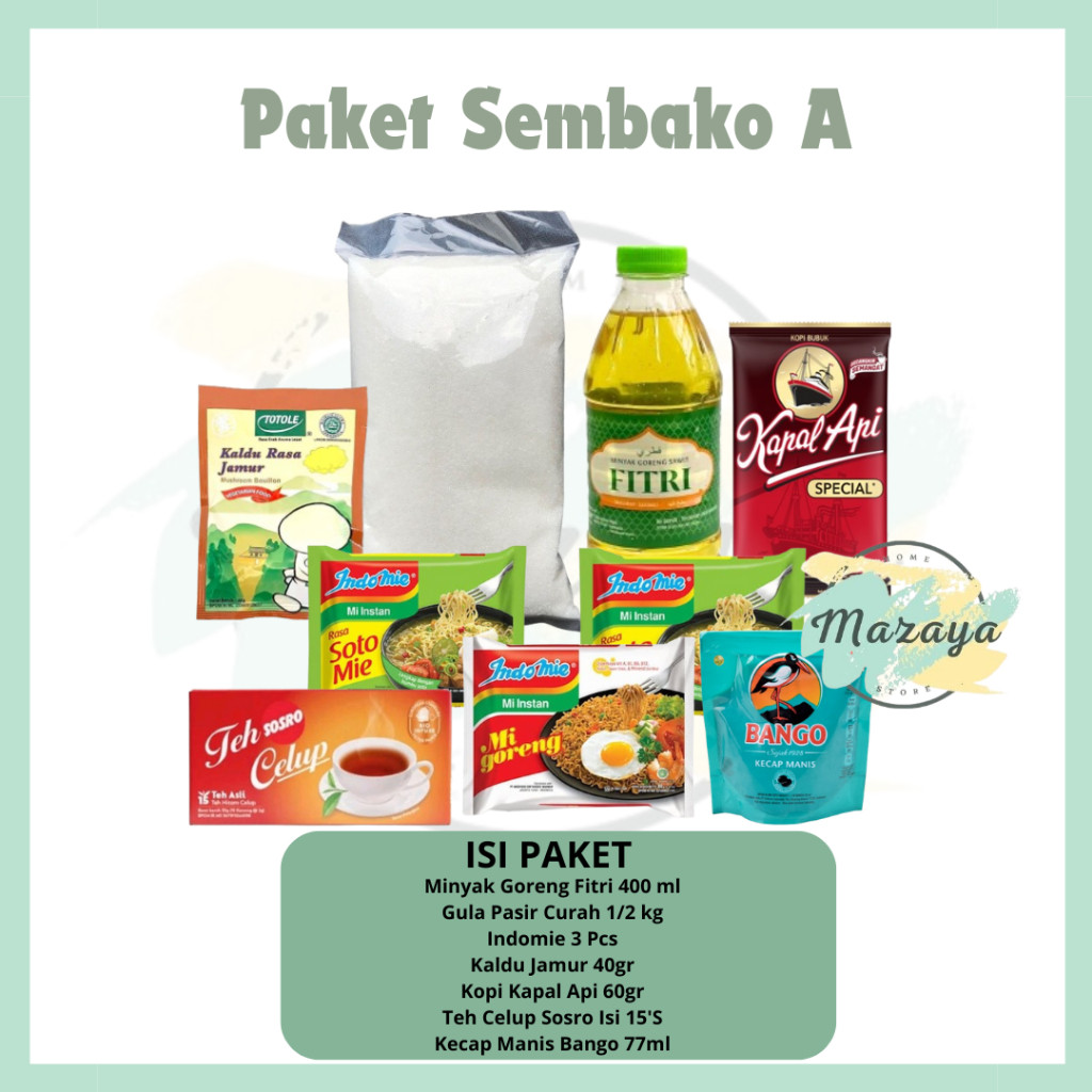 

PAKET SEMBAKO HEMAT | SEMBAKO MURAH - MAZAYA HOMESTORE