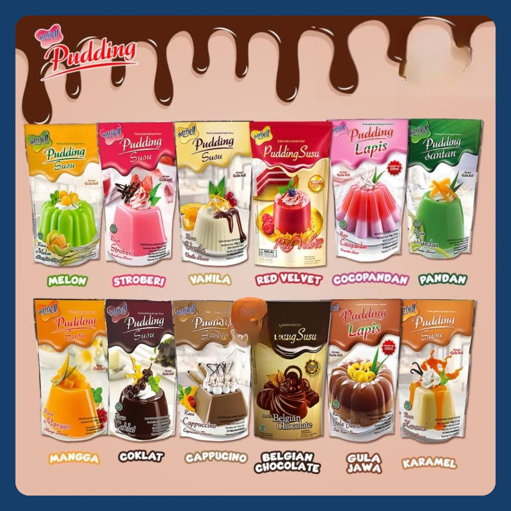 

Nutrijell pudding susu Puding Lapis Powder Forisa Nutrijel rasa buah