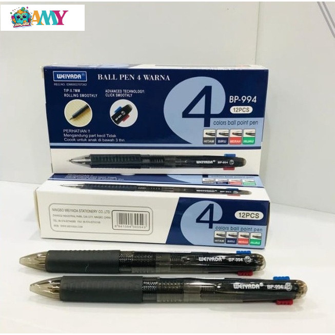 

WEIYADA BALLPOINT 4 WARNA BP 994 1PCS AMY STASIONARY