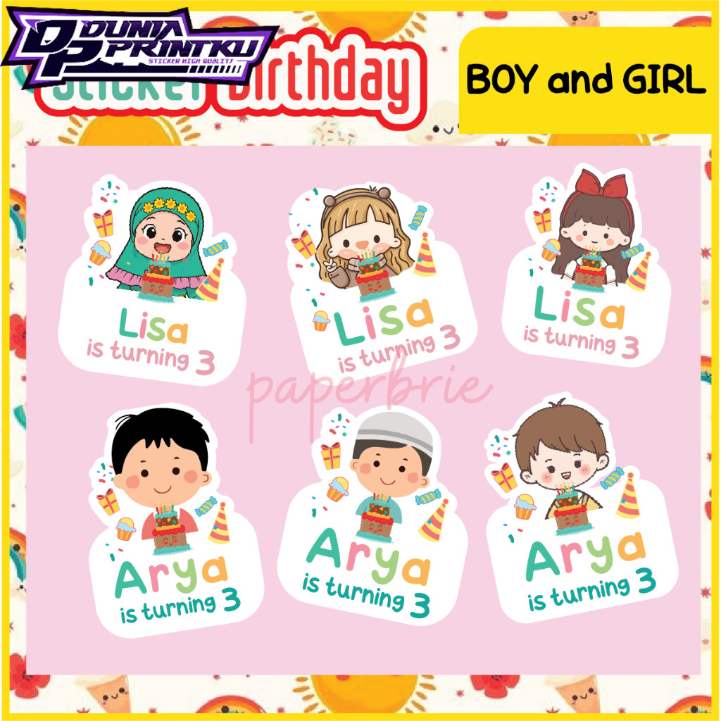 

Sticker Ulang Tahun Anak BOY and GIRL Sticker Bento Birthday Sticker Anak souvenir