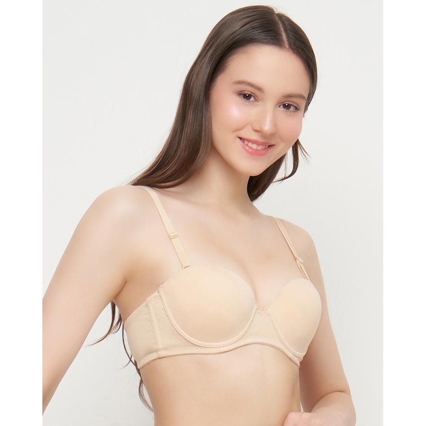 NEW Bra Young Hearts Daily Basic 1/2 Cup Y23-20124B - Beige, 34B