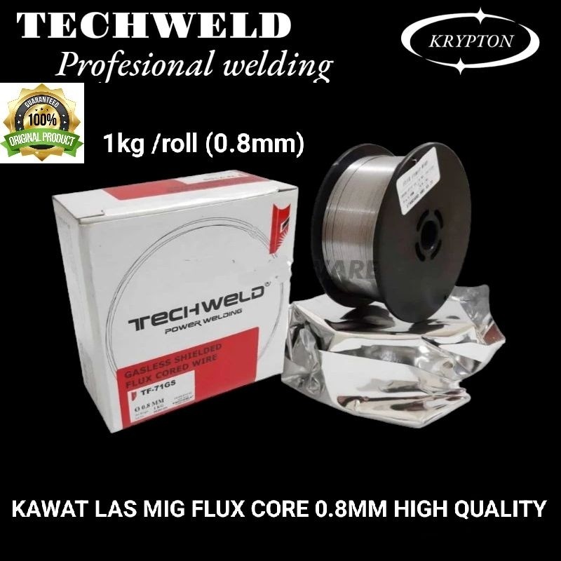 kawat las mig / flux cored 0.8mm X 1kg techweldHALA