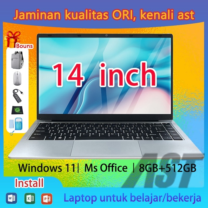 [Garansi 1 tahun]AST Laptop baru murah 14''  RAM 8/16G+128/256/512GB SSD J4125 Win11+Office mahasisw