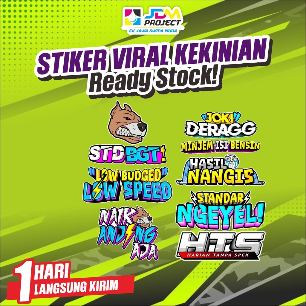

Cetak Kilat - STIKER PACK ISI 8 STANDAR NGEYEL LOW BUDGED LOW SPEED JOKI DERAGG HTS