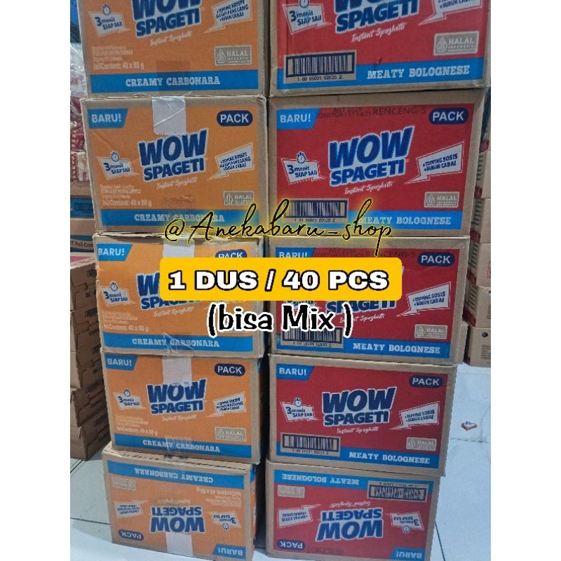 

(1 DUS / 40 PCS )MIE PASTA WOW SPAGETI
