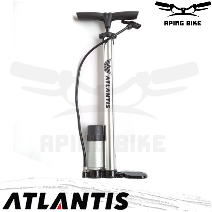 Pompa Ban Sepeda Atlantis Alloy + Meter Pompa Ban Sepeda Motor