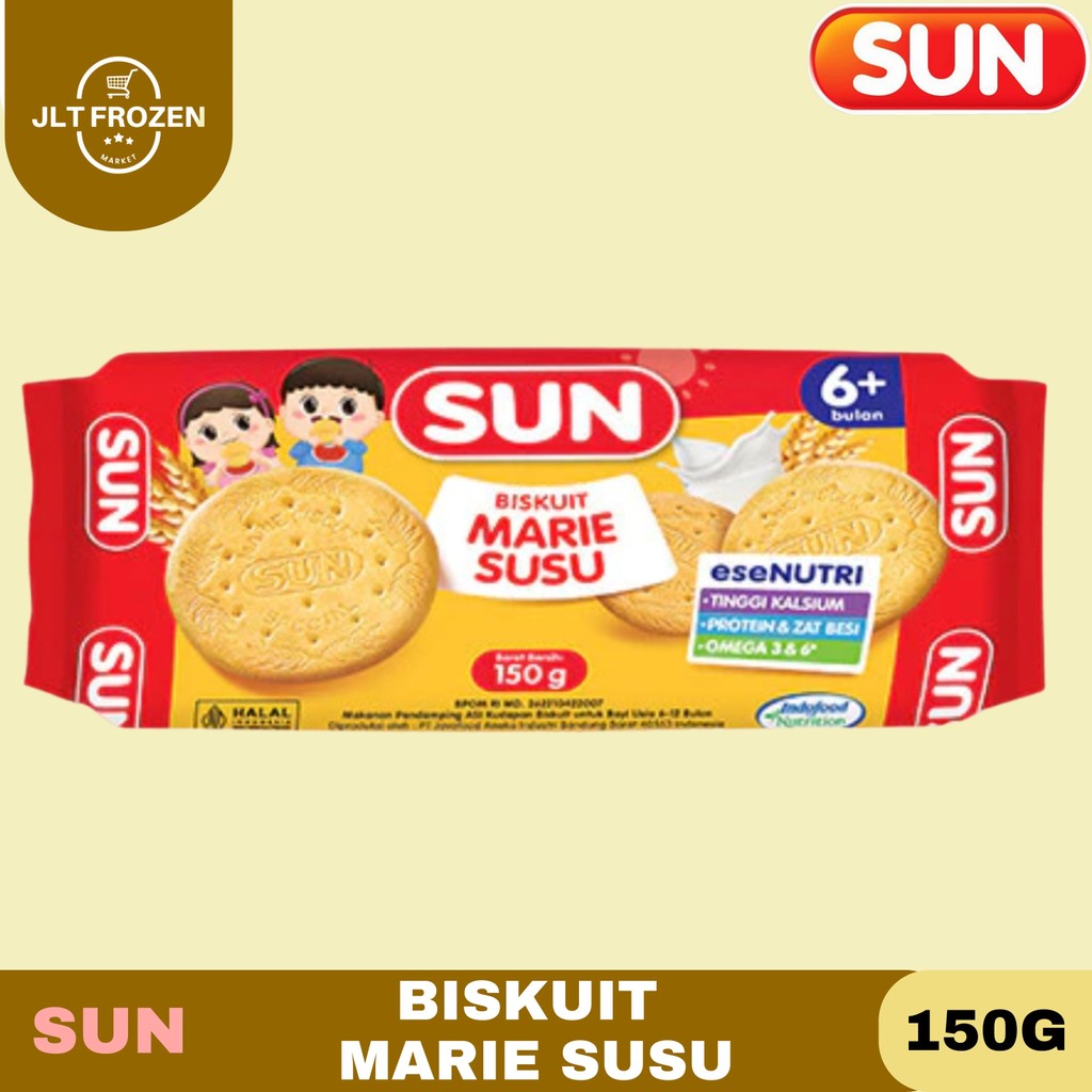 

Sun Marie Biscuit 150g / Biskuit Susu / Untuk Bayi 6 Tahun / Snack Bayi / Kue Susu / Cemilan Bayi