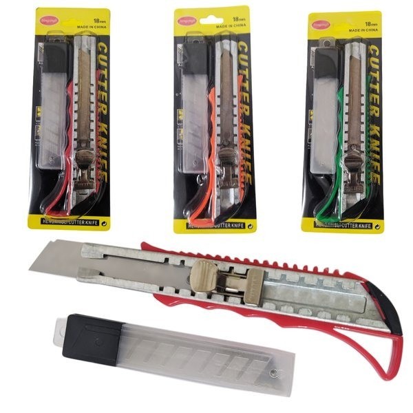 

Pisau Cutter Kater 18 mm Pemotong Kertas Tajam Besar Multifungsi Tahan Karat