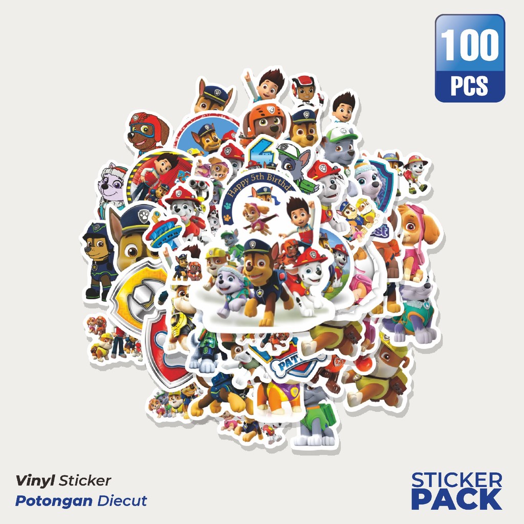

Stiker Vinyl Sticker Kartun Paw Patrol Sticker Waterproof Aesthetic- Untuk Laptop, Motor, dan Helm - Paper Stationery Pack