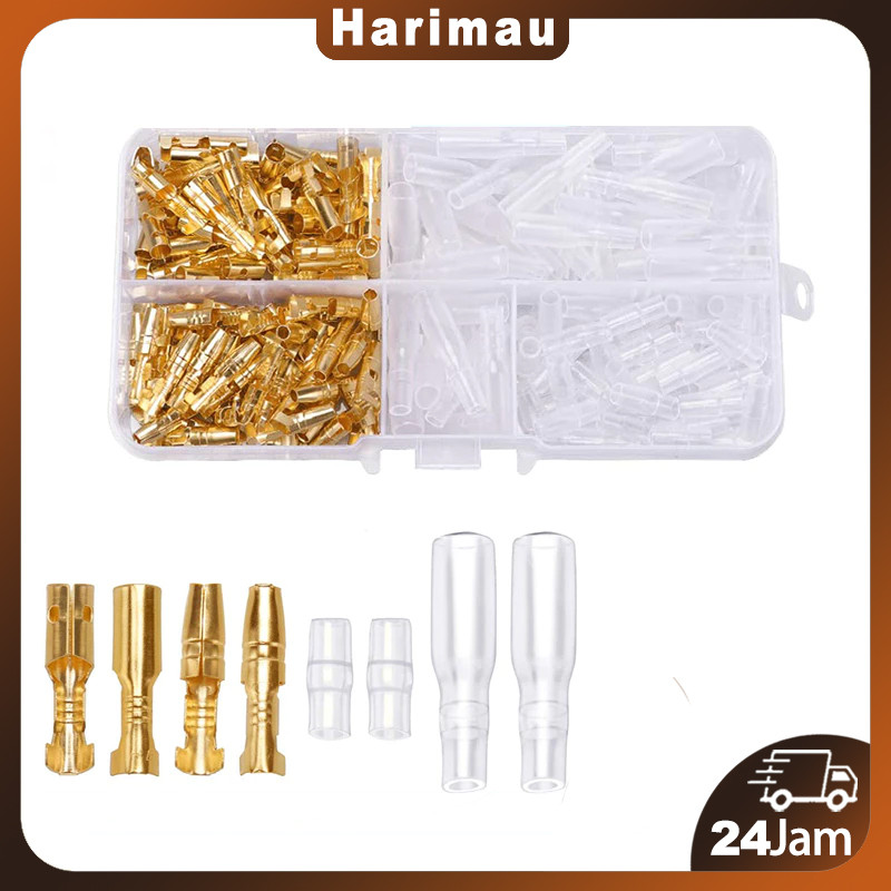 240/500pcs Skun Kabel Motor/Sekun Kabel Motor Terminal Kabel Bulat Bulet Male Cowo Female Cewe Konek