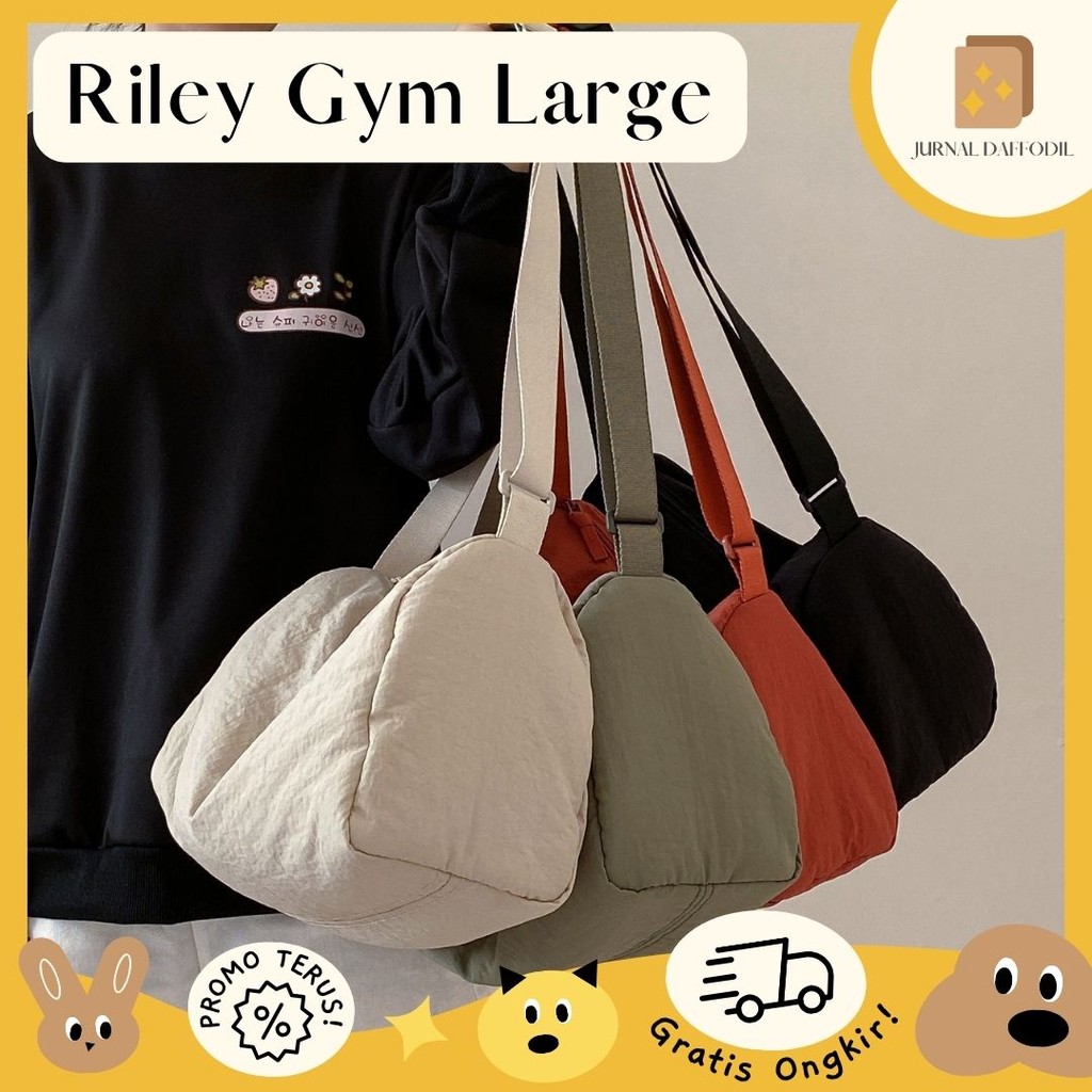 Jurnal Daffodil - RILEY Gym Large Capacity Tas Selempang Pria Wanita Unisex Tas Besar Adjustable Ant