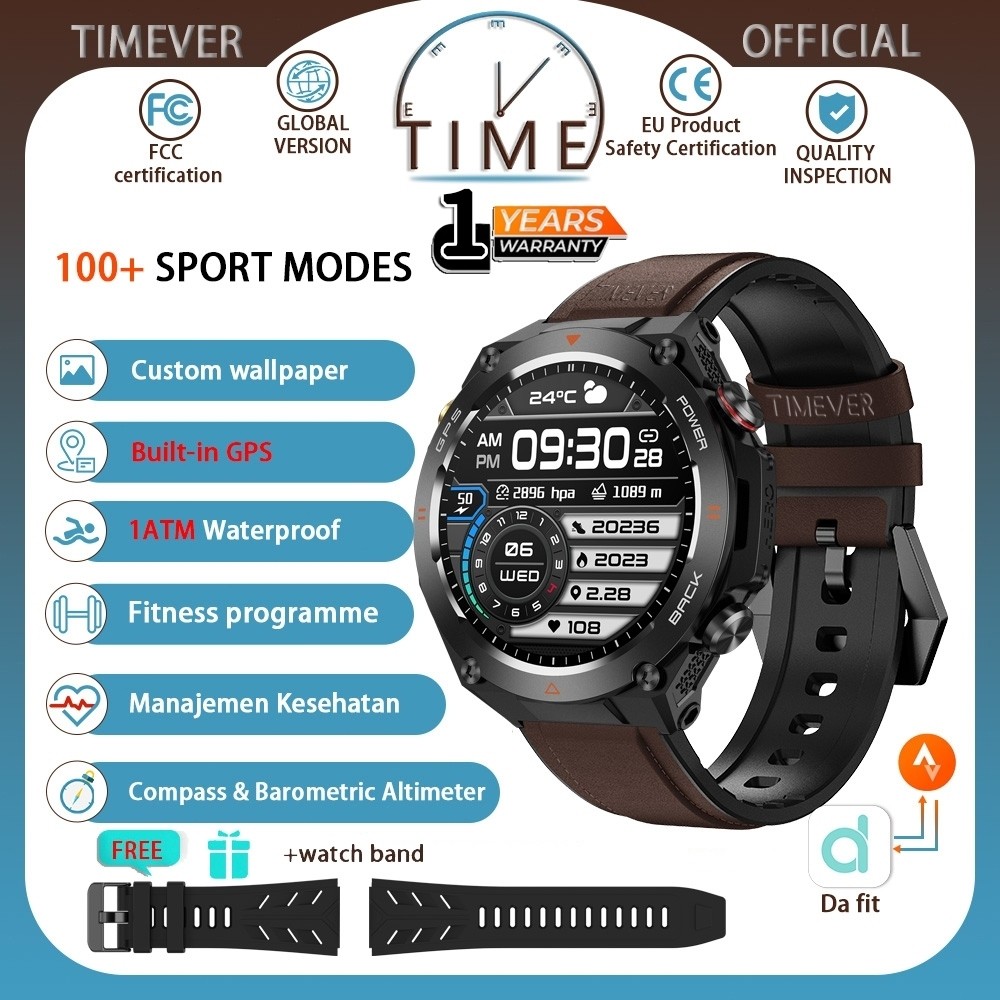 TIMEVER KC82 |  Built-in GPS | jam tangan pintar | tahan air 1ATM | jam tangan militer | ketinggian/