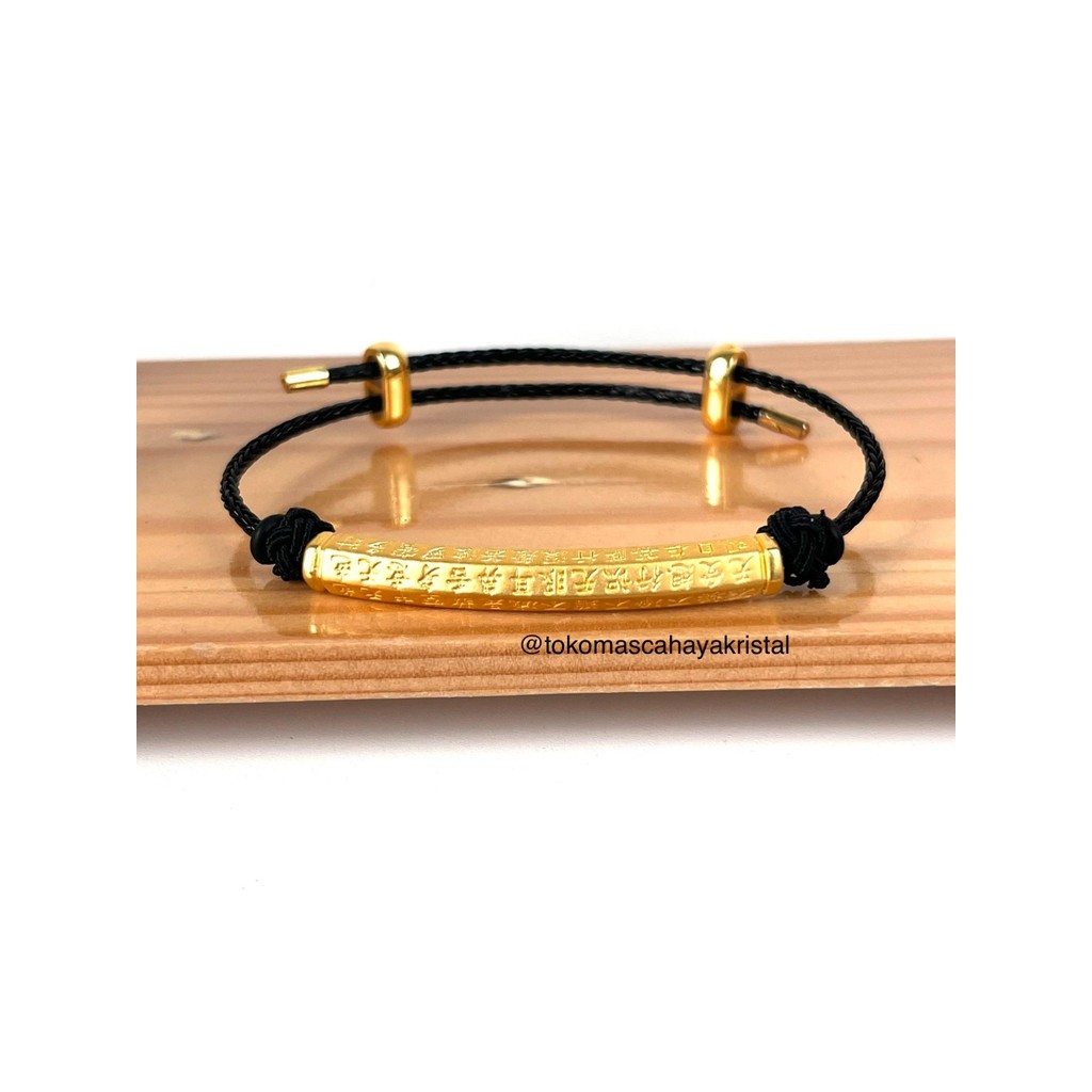 Gelang Tali Emas Charm Tabung / Pipa Emas 24k HK Hongkong 999%- Gold Charm Bracelet (2gr)