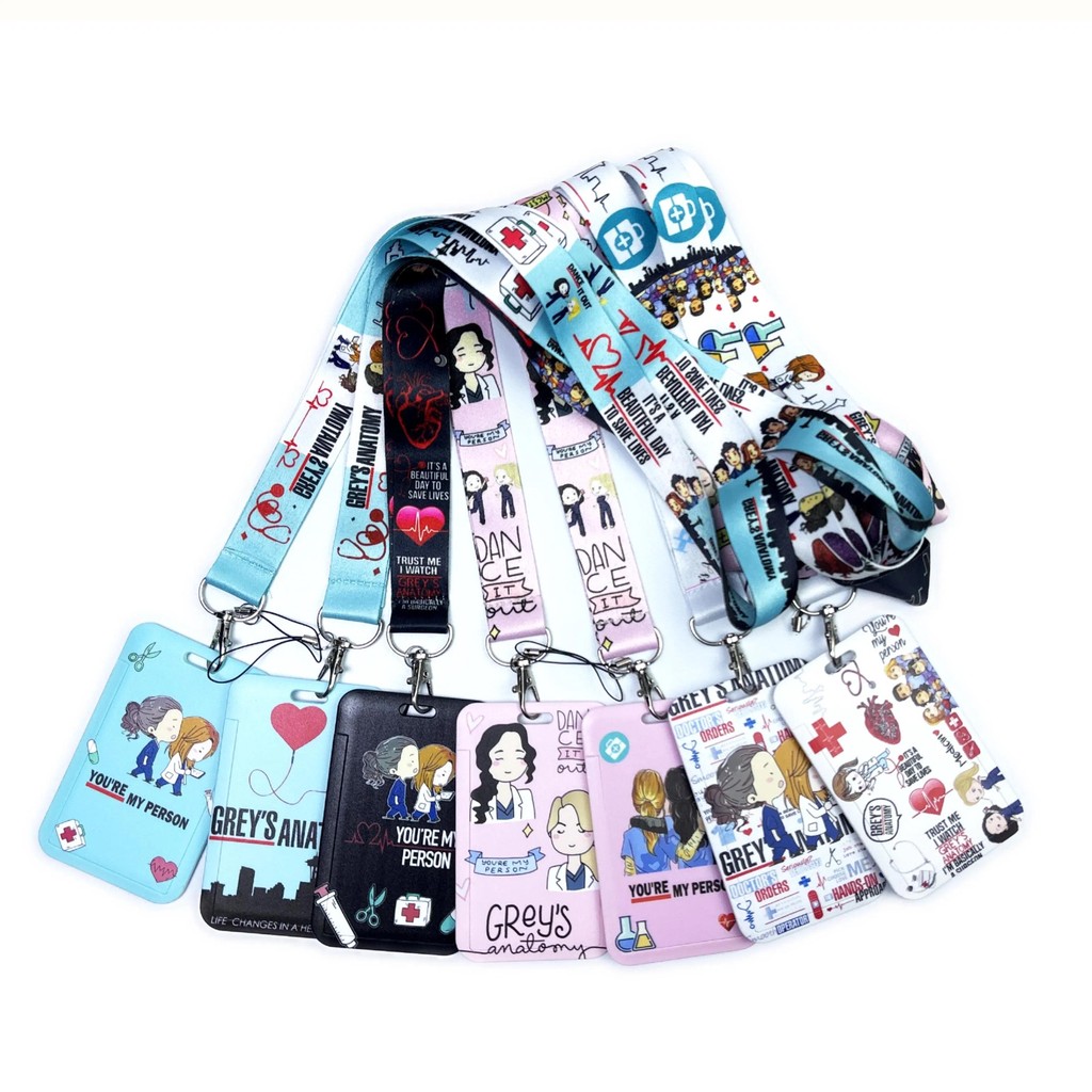 

2024 Grey's Anatomy Doctor Nurse Credential Holder Neck Strap Lanyards Keychain Holder ID Card Pass Hang Rope Lariat Lanyard