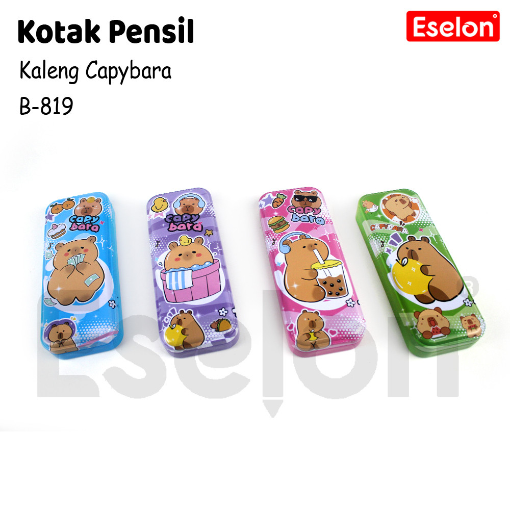 

Kotak Pensil Kaleng B-819 / Tempat Pensil Kaleng Cappybala