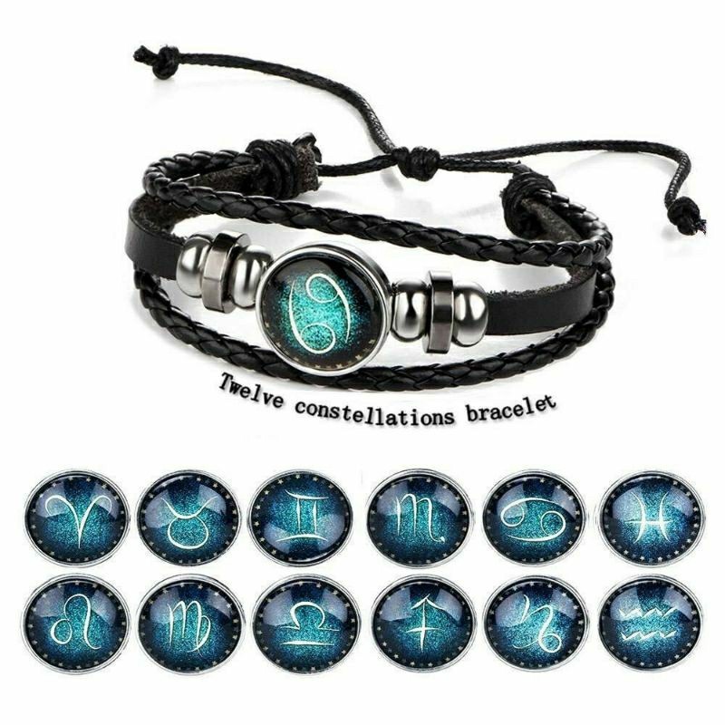 GELANG ZODIAK AKSESORIS FASHION GLOW IN THE DARK GELANG TANGAN TALI ZODIAK UNISEX GrowthMart GrosirM