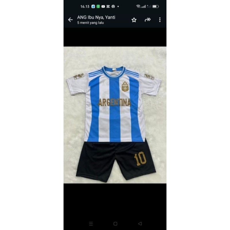 SETELAN JERSEY SEPAK BOLA ANAK USIA 1-13 TAHUN WARNA BIRU PUTIH SALUR