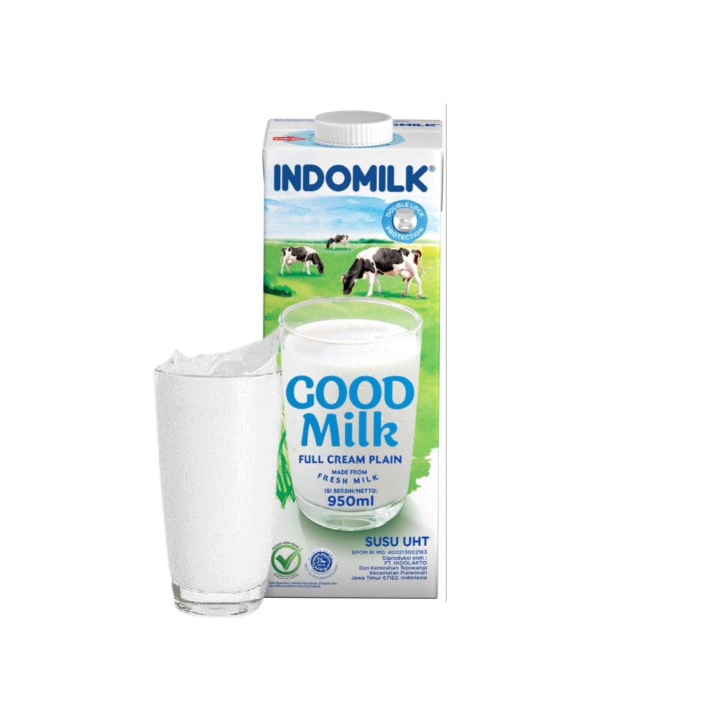 

Indomilk Good Milk Full Cream Plain Susu UHT 950 mL