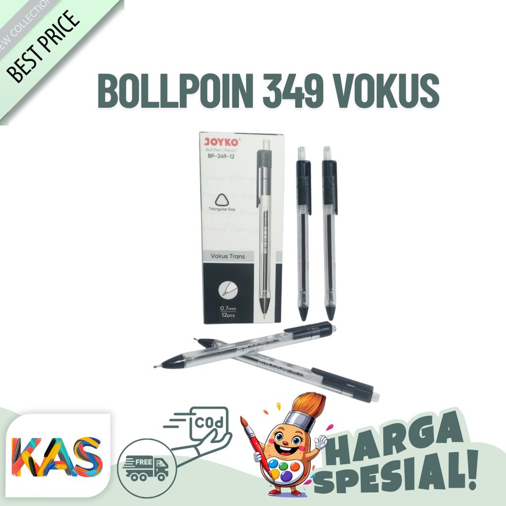 

Pulpen Joyko BP-349 Bollpoin VOKUS Lusinan Isi 12 pcs