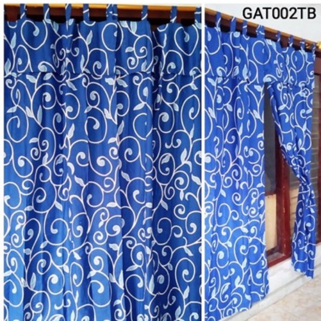 HOKICHAN [ PINTU DAN JENDELA ] GORDEN TALI + PONI MOTIF ABSTRAK KANGKUNG BIRU
