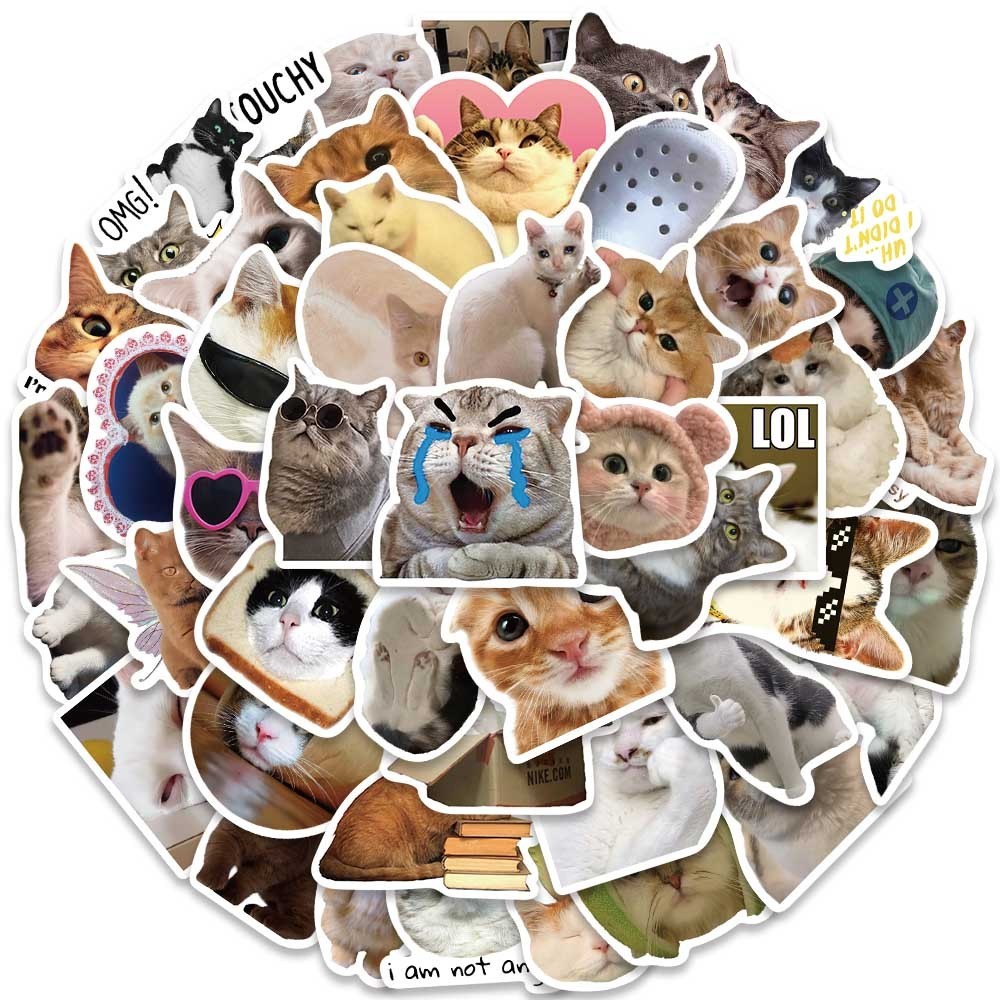 

Stiker kucing lucu stiker untuk Buku Tempel/Buku Harian/Dekorasi Laptop/Sticker Helm Tahan Air Vinil