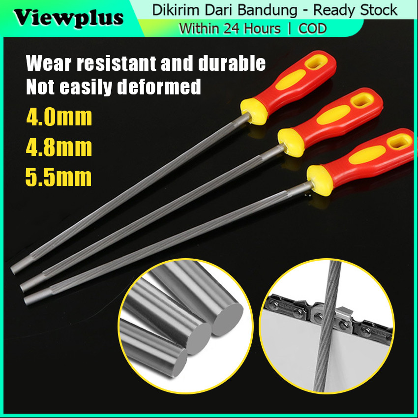 3Pcs Alat Kikir Gergaji Rantai Set Kikir Besi Steel File Set / Alat Kikir Besi Gergaji Kikir Baja ka