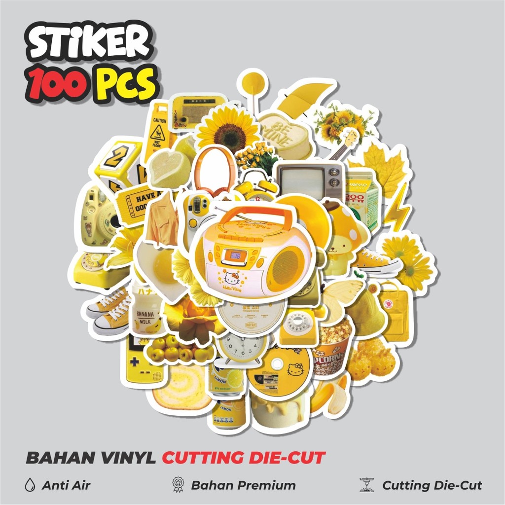 

Terbaru! 50 pcs Stiker INS Style Yellow Dekorasi Lucu Kreatif untuk Notebook, Skateboard, HP