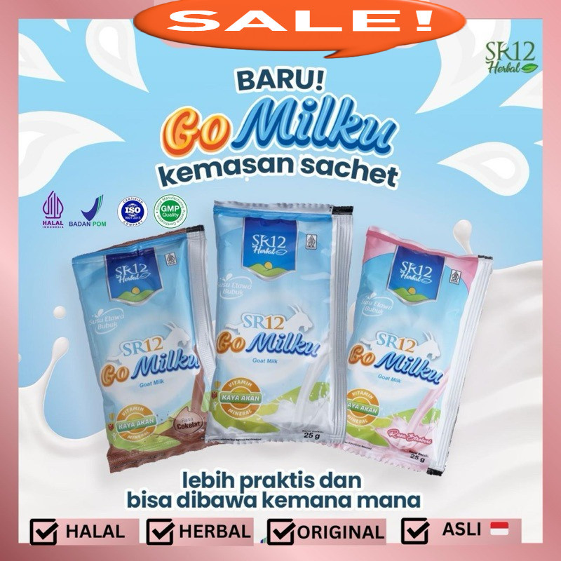 

GOMILKU SR12 25 GRAM SACHET | Susu Kambing Etawa SATUAN / ECER | Susu Kesehatan
