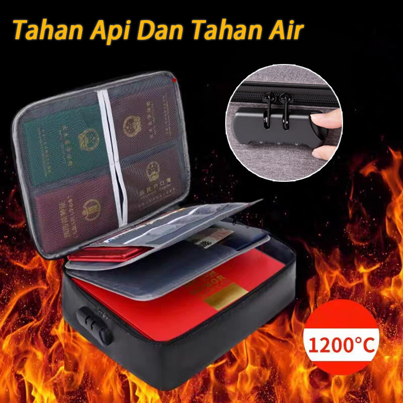 

Tas Dokumen Tempat Penyimpanan / Storage Box Dengan Digit Security Lock Organizer Bag Anti Air / Travel Bag Organizer