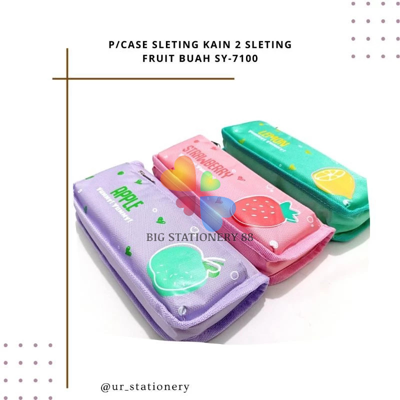 

KOTAK PENSIL/TEMPAT PENSIL 2 SLETING MOTIF FRUIT SY-7100