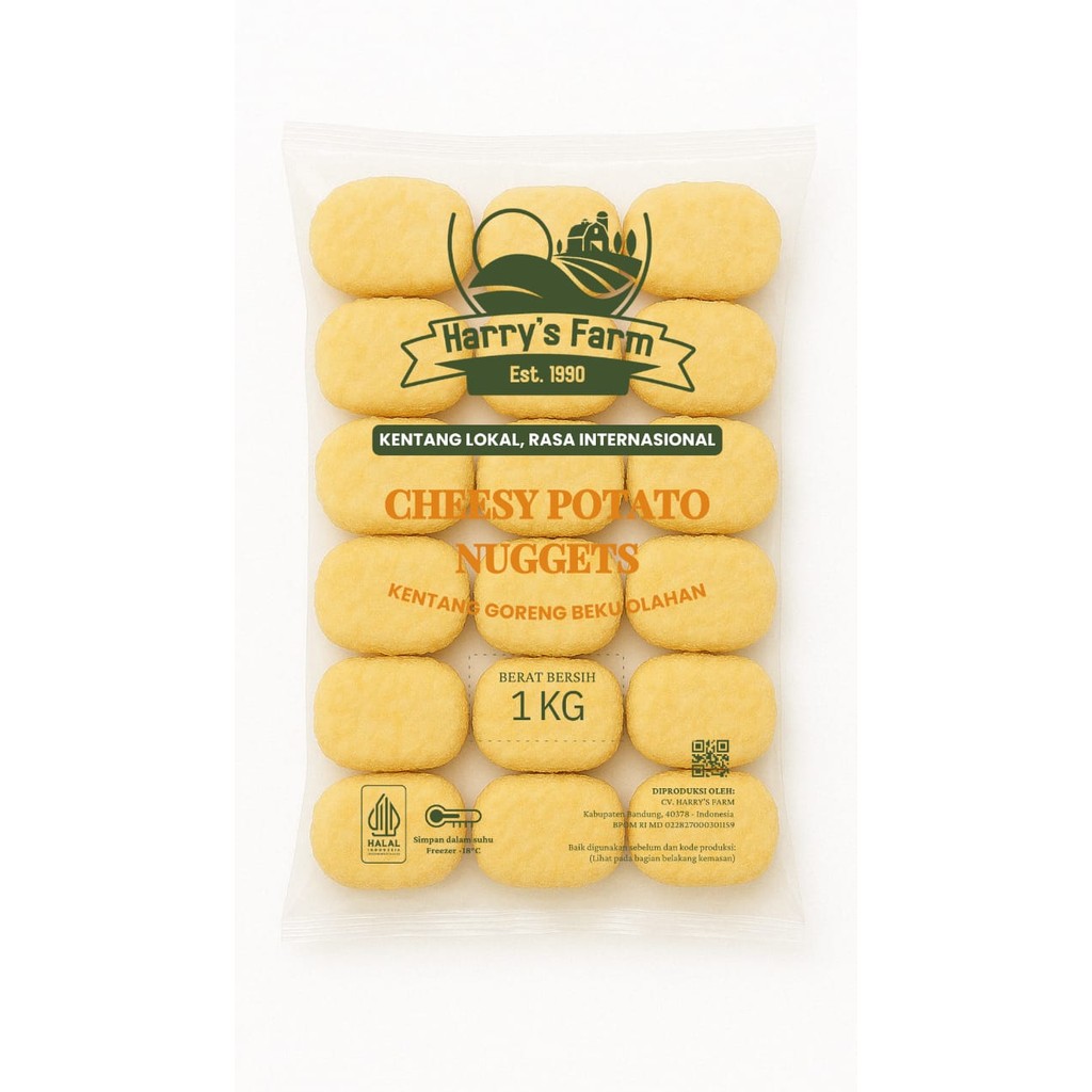 

HARRY'S FARM Potato Nuggets: CHEESY POTATO NUGGETS 500GRAM