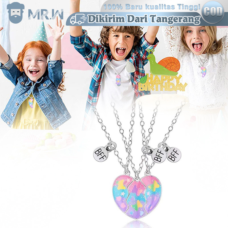 3pcs Kalung Persahabatan 3 Orang Magnet Kalung Persahabatan BFF