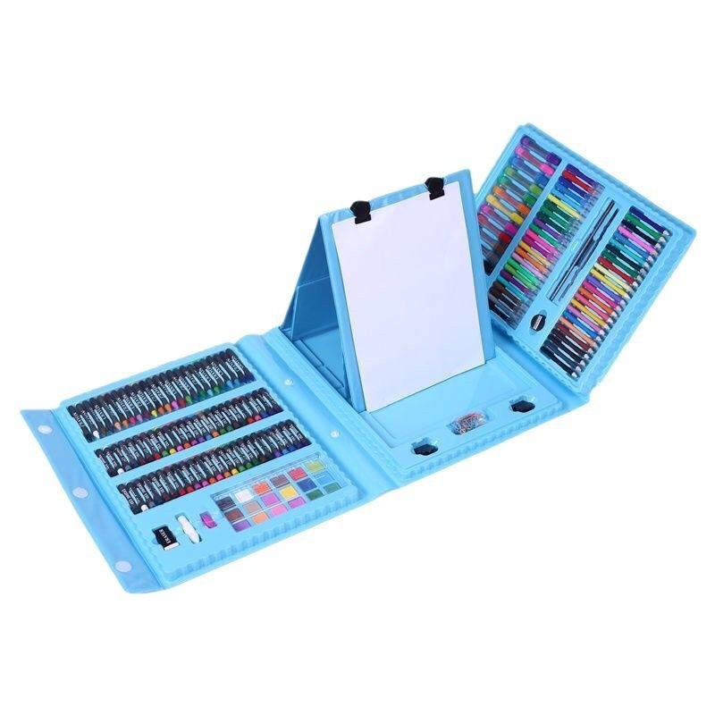 

Crayon Art Set 208pcs Biru Crayon Pensil Warna Pensil kuas cat krayon pastel minyak pena cat air pensil warna-warni alat tulis anak / Crayon Pensil Warna Art Set Pensil Warna