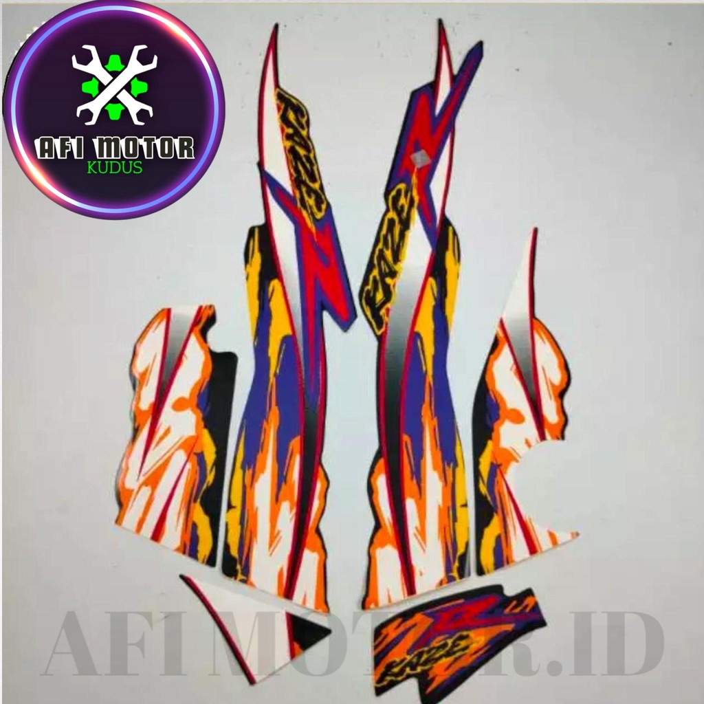 Striping Stiker Polet KAWASAKI Kaze R 2003 Full Body Bodi Set Standar Premium Berkualitas Terbaik St