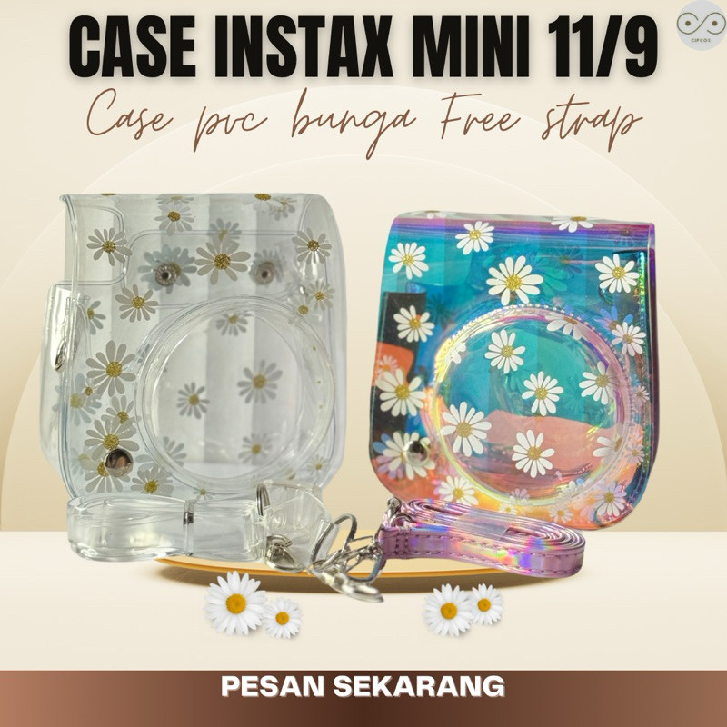 TAS INSTAX Mini 12/11/9/8 Bunga Daisy/ Case Instax PVCCO