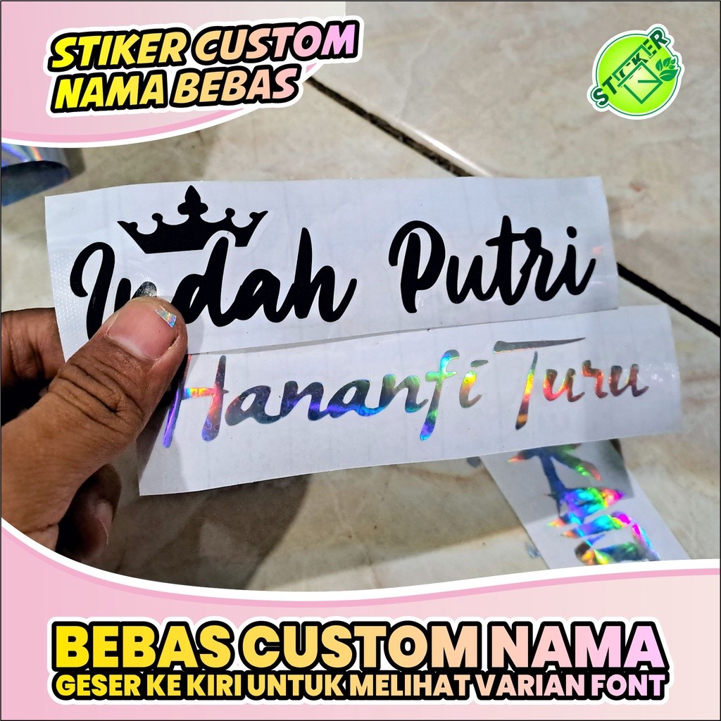 

STIKER CUSTOM NAMA BEBAS BANYAK PILIHAN FONTNYA