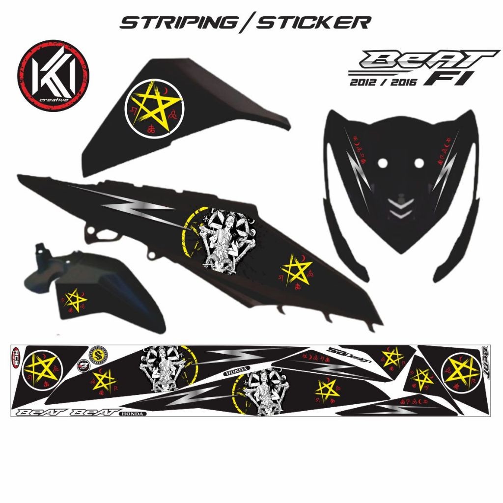 STRIPING STICKER MOTOR BEAT F1 TAHUN 2012 2016 VARIASI TERBARU VARIASI