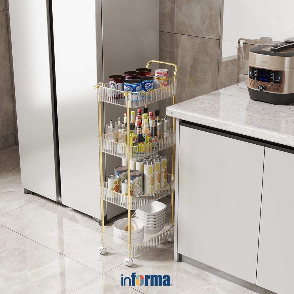 Informa Lux Rak Penyimpanan Serbaguna 4 Tingkat Organizer Serbaguna Tempat Simpan Barang Multifungsi