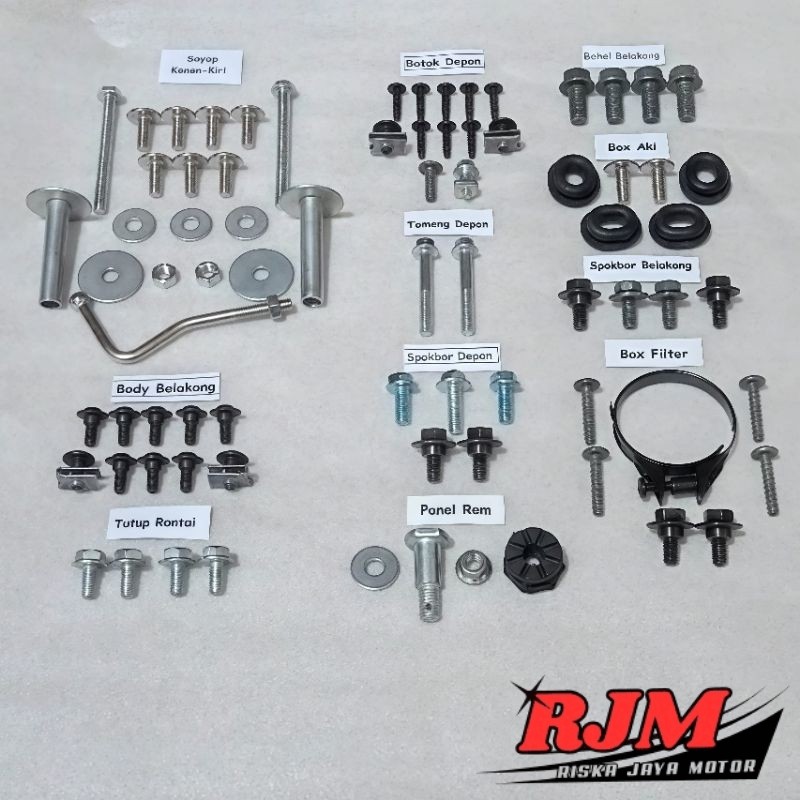 Baut Full Set Cover Bodi Body Honda Astrea Grand Bulus / Astrea Grand Sabit / Baut Lengkap Cover Bod