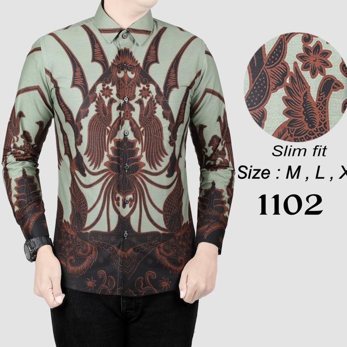 BAJU BATIK PRIA // BATIK UNIK // BATIK MEWAH SLIMFIT - M