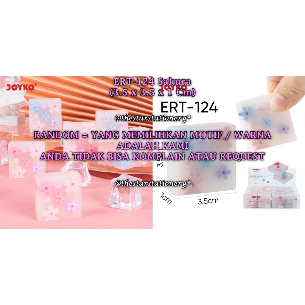 

(1 Biji) GROSIR Penghapus JOYKO ERT-124 Sakura RANDOM / Eraser Joyko ERT-124 Sakura RANDOM (1 Biji)