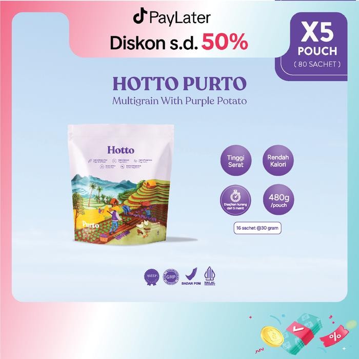 

HOTTO PURTO 5 POUCH free 1 Sachet | Superfood Multigrain Purple Potato Oat Terlaris