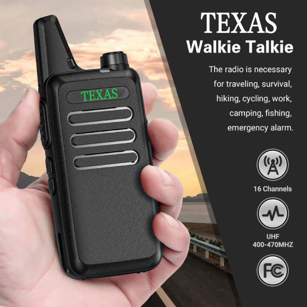 HT TEXAS Walkie Talkie Full Set UHF X1 1 kotak 2Unit Two Way Radio Handy Talky Talkie