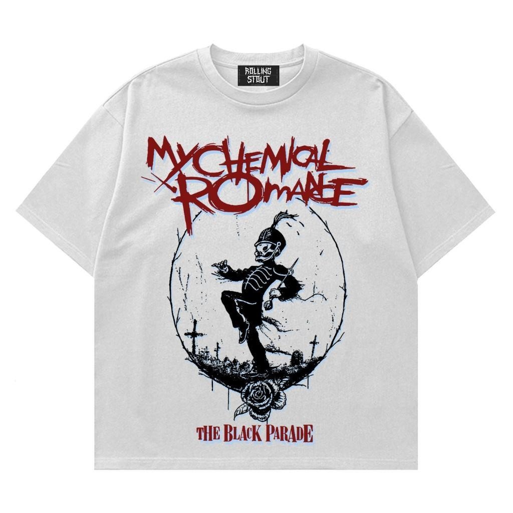 Rollingstout - My Chemical Romance White MCR putih | KAOS BAND | BAJU MUSIK METAL ROCK