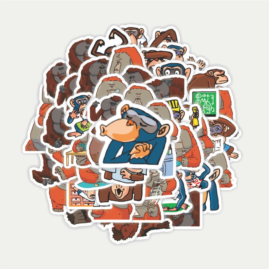 

Sticker Pack Stiker Hewan Orang Utan | Sticker TUMBLR | Stiker LAPTOP KOPER HELM