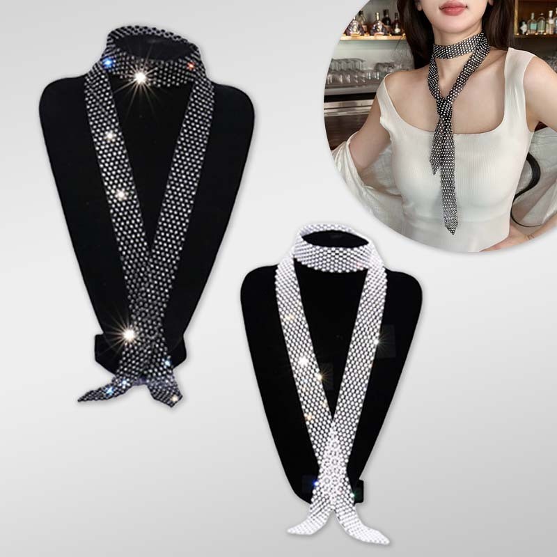 Kristal Dasi Scraf Wanita Dasi Syal Wanita Festival Accessories Hiasan Dasi Lace Rhinestone Dasi Kor