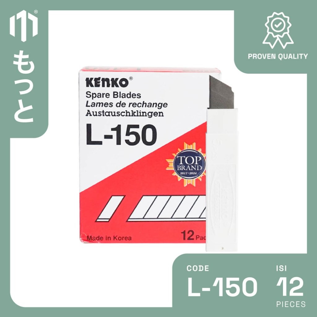 

Kenko Cutter Blade L-150 - Isi Pisau Pemotong / Cutter 18mm - 1 Box Isi 12 Pack