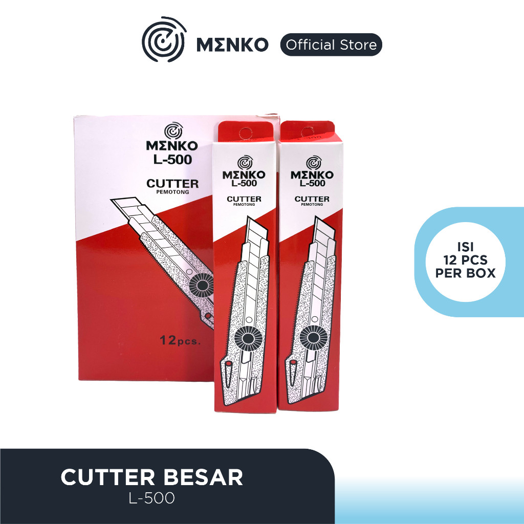 

MENKO Cutter Besar / Kater / Cutter / Alat Pemotong / L-500 MENKO Sangat Tajam (12 PCS)