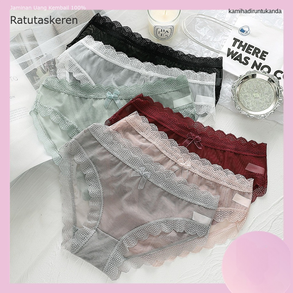 Celana Dalam Wanita RIK CD1236 Celana Dalam Wanita Seksi CD Transparan Renda Brukat Sexy Kolor Panti