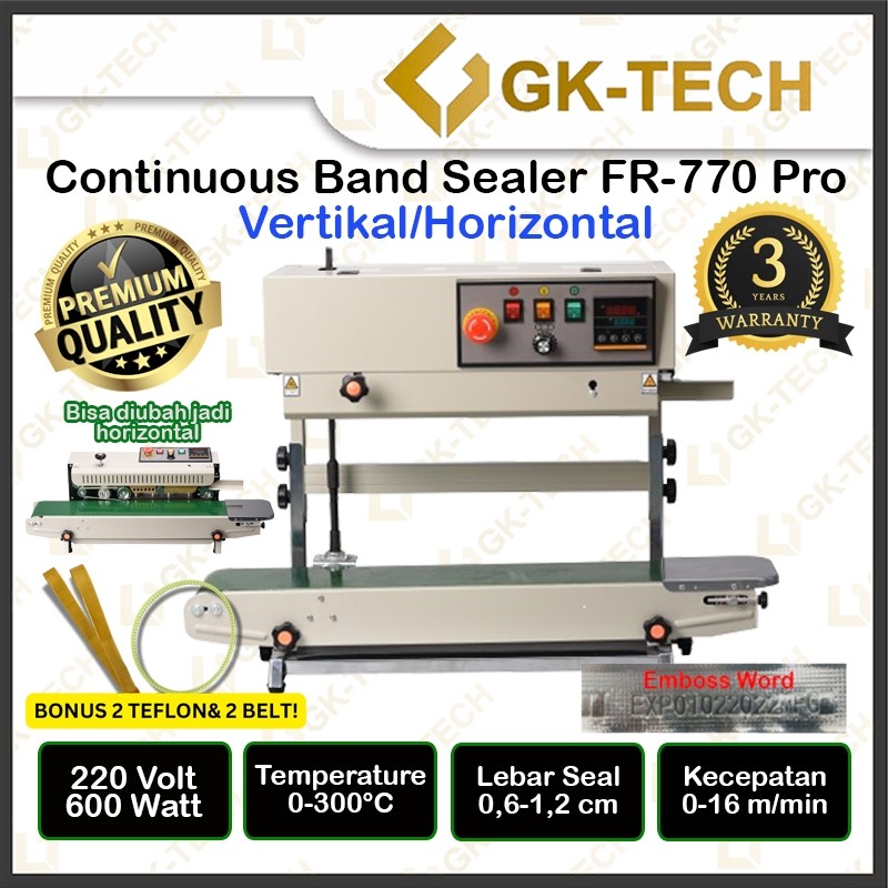 

Continuous Band Sealer Mesin Segel Plastik FR-770Pro/900/800Pro Vertikal / Horizontal